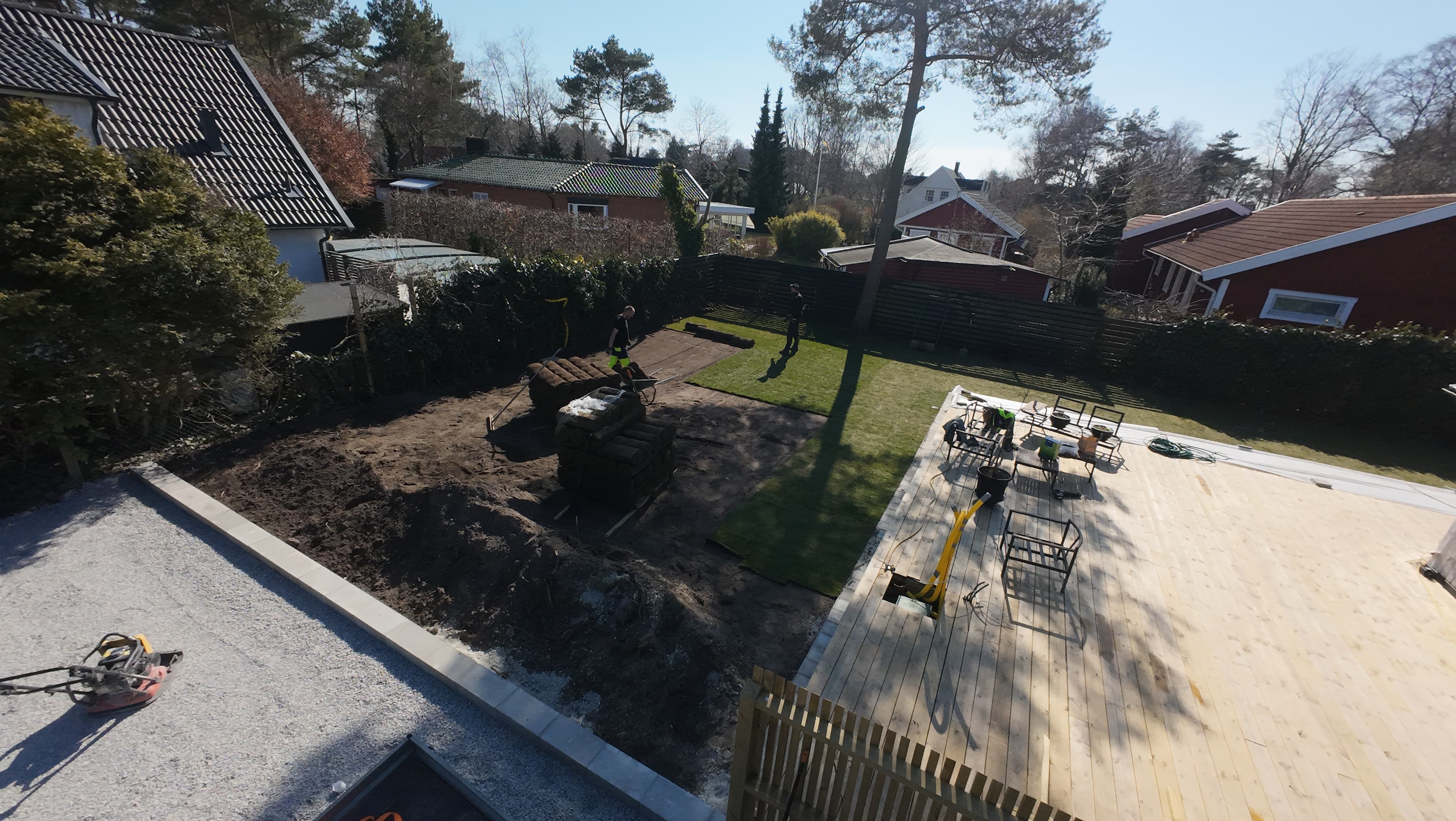 Trädgårdsrenovering med rullgräs i Skåne